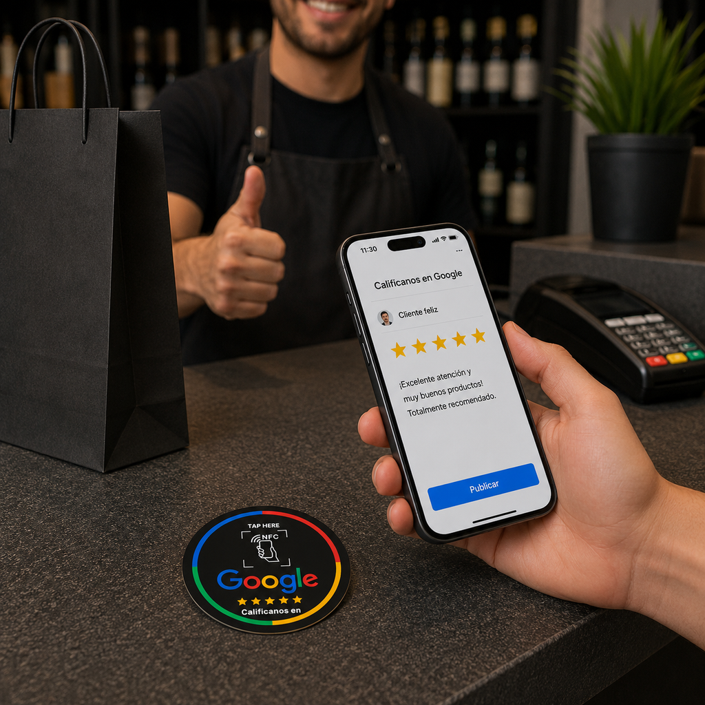 Sensor NFC Google Maps Sticker Negro