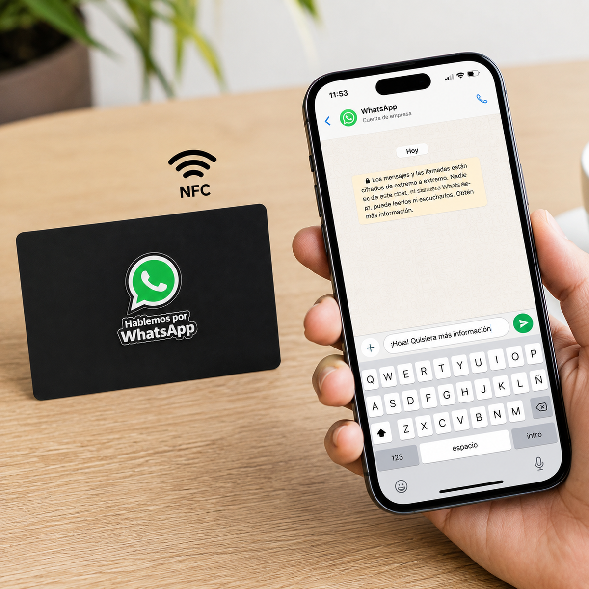 3 Tarjetas NFC Contacto WhatsApp