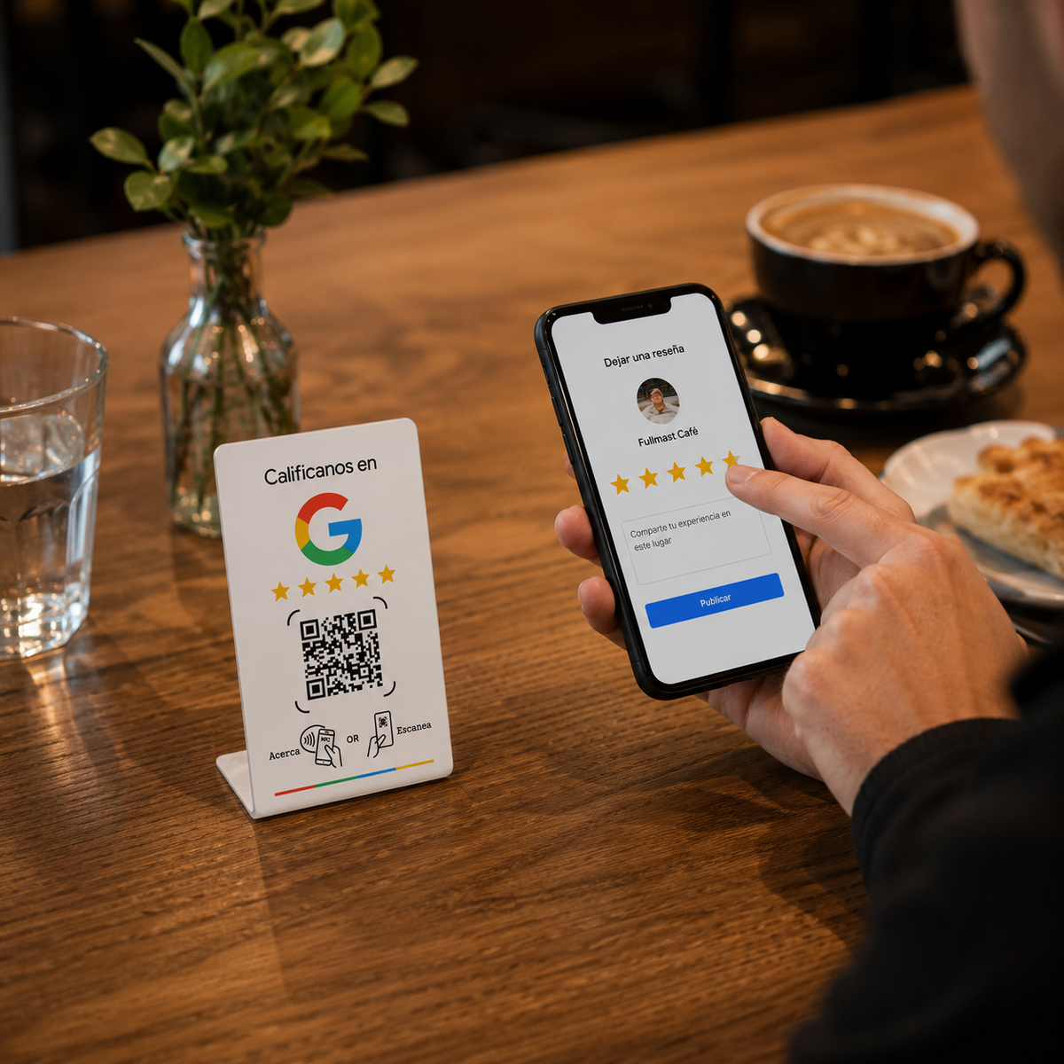 Sensor NFC + QR Google Maps Blanco