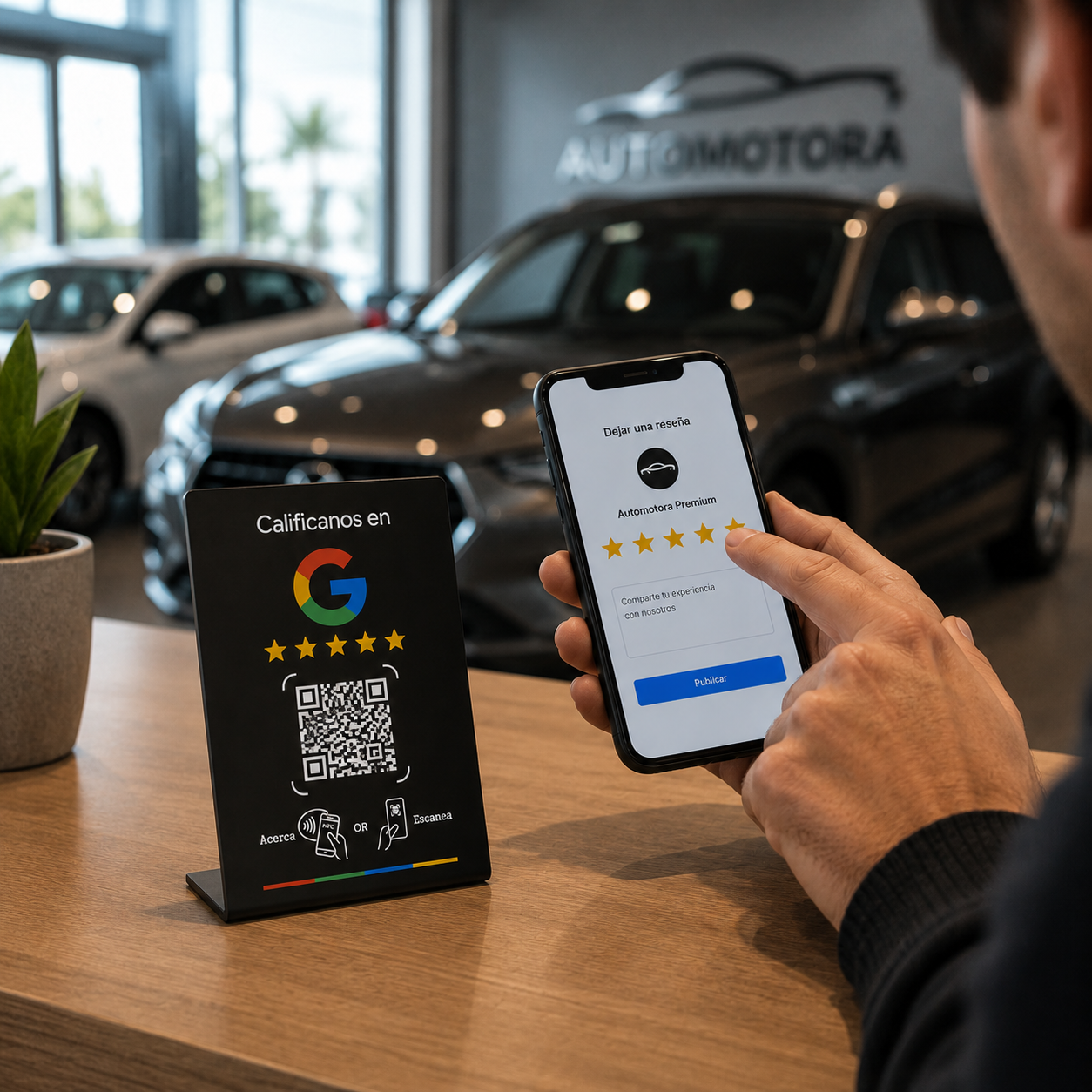 Sensor NFC + QR Google Maps Negro