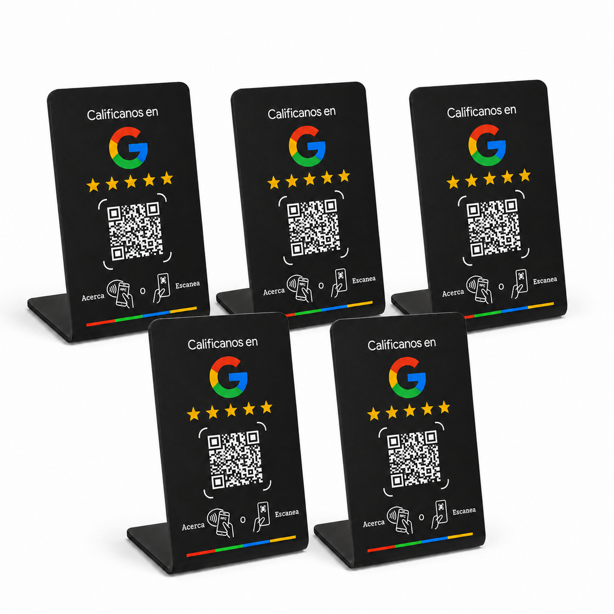 Pack x5 Sensores NFC + QR Google Maps Negro