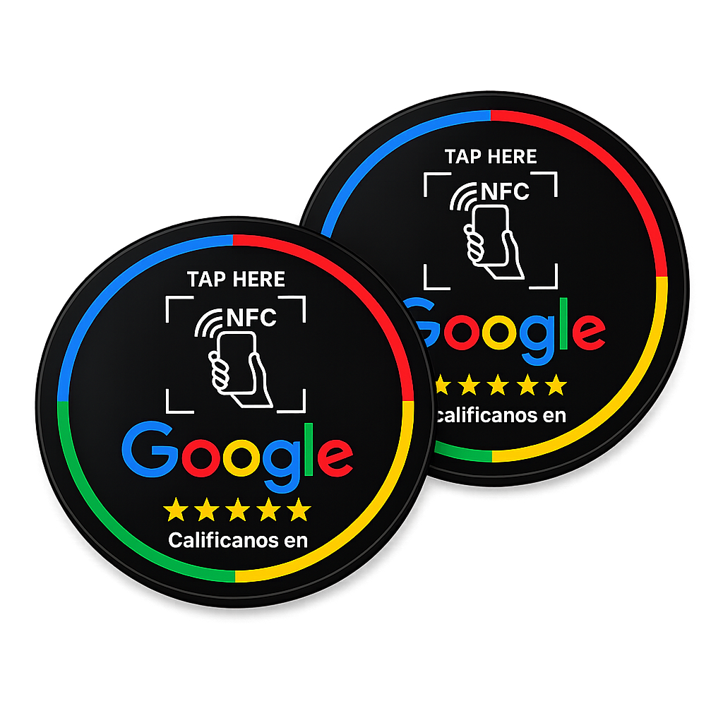 Sensor NFC Google Maps Sticker Negro x 2 Unidades