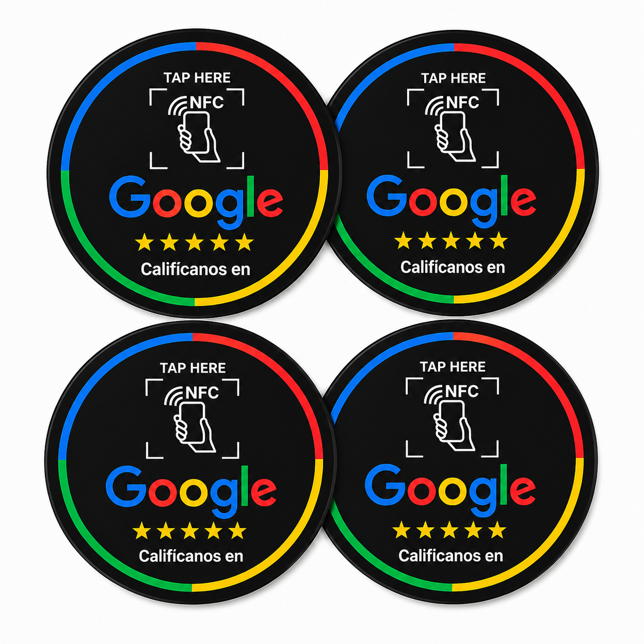 Sensor NFC Google Maps Sticker Negro x 4 Unidades