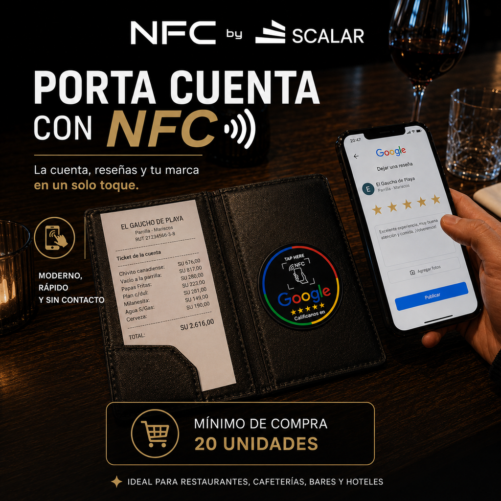 Porta Cuenta con Sensor NFC para Restaurantes