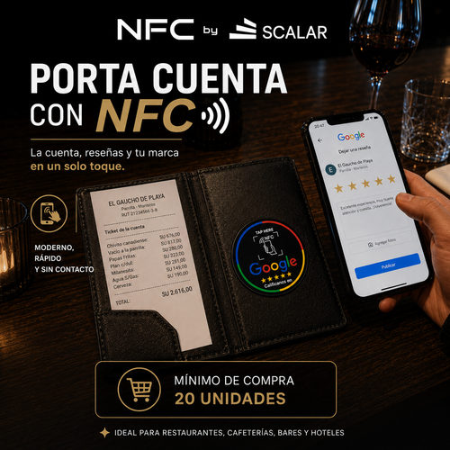 Porta Cuenta con Sensor NFC para Restaurantes